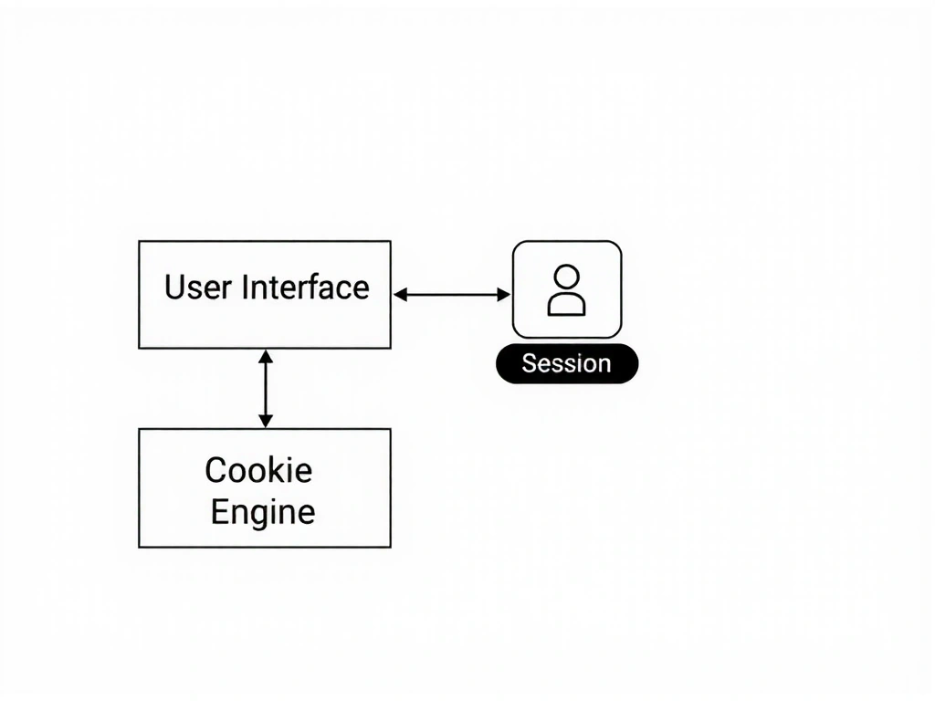 Conceptual diagram linking user interface, download engine, and cookie management