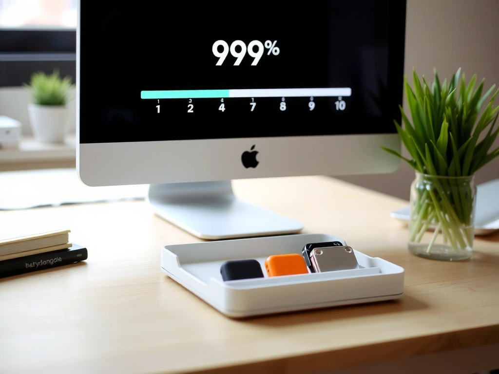 Digital workspace illustrating organized downloads and storage